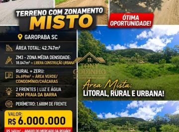 Rural · 42747m² · OPORTUNIDADE RARA DE INVESTIMENTO EM GAROPABA/SC  ️