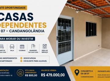 Casa de 4 quartos, Candangolândia · QR 07 Candangolândia | 2 Casas Independentes | Excelente para Investimento | R$ 479 Mil