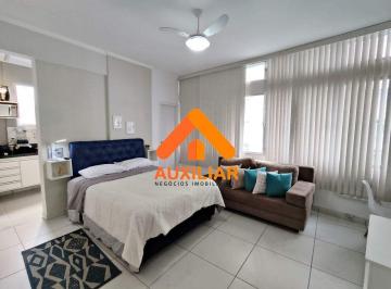 Apartamento · 37m² · 1 Quarto · 1 Vaga · Sala living mobiliada, Frente a praia, Gonzaguinha, São Vicente