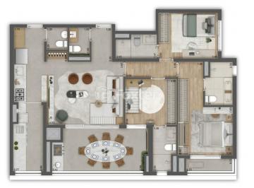 raizes_planta.png · Apartamento, 3 dormitórios, 117 m², em Vila Pirajussara