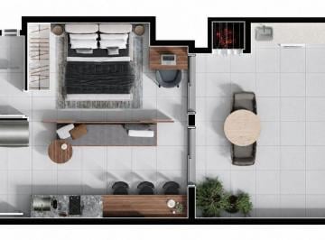 Apartamento de 1 quarto, Curitiba · REVENDA - Apartamento com 1 dormitório à venda, 46 m² por R$ 510.638 - Água Verde - Curitiba/PR