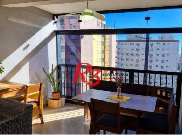 Sala · Apartamento com 2 dormitórios à venda, 91 m² por R$ 850.000,00 - Pompéia - Santos/SP