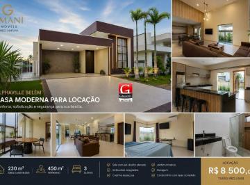 Casa · 230m² · 3 Quartos · 4 Vagas · Casa nova e moderna no Alphaville Belém para locação