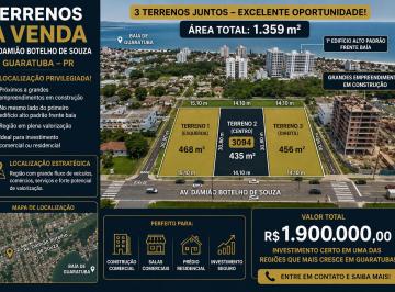 Terreno , Guaraituba · TERRENOS À VENDA – AV. DAMIÃO BOTELHO DE SOUZA – GUARATUBA/PR
