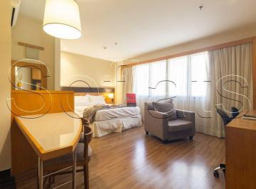 Apartamento · 29m² · 1 Quarto · 1 Vaga · Flat no Itaim Bibi disponível para locação com serviços de hotelaria a uma quadra da Av. Faria Lima.