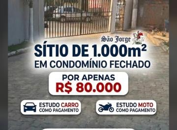 Terreno , Rio de Janeiro · Campo Grande|Bairro de São Jorge: Sitio de 1.000m² | Entrada de 40.MIL + Parcelas, Carro ou moto