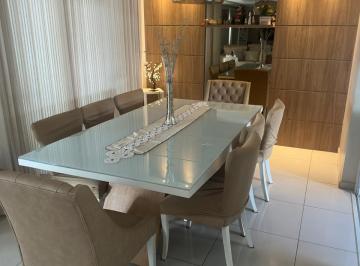 Sala de Jantar com painel ao fundo · Apto de 198m² nascente c/ 4 suítes direto com proprietário