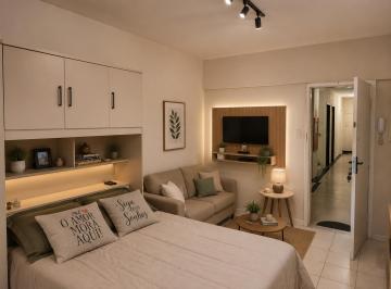 Apartamento de 1 quarto, São Vicente · Sala Living com Vista para o Mar | Ótima Localização | Investimento ou Moradia