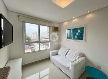 Apartamento · 37m² · 1 Quarto · 1 Vaga · Apartamento 1 Dormitório, Mobiliado, Vista Livre e Lazer Completo no Boqueirão - Santos SP