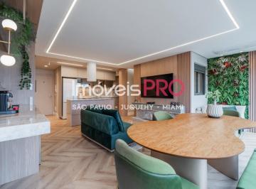 Apartamento · 74m² · 2 Quartos · 1 Vaga · Locação em Moema Pássaros 2 suítes Mobiliado
