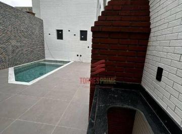 a746aee6b8a84a87720b5afde5b26211d3ff22c8 · Casa com 3 suítes com Piscina e Churrasqueira à venda, 100 m² por R$ 1.380.000 - Aparecida - Santos/