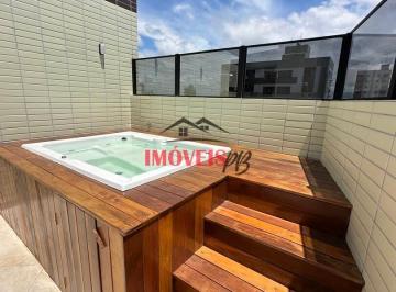 Apartamento · 127m² · 3 Quartos · 1 Vaga · Cobertura duplex a 100 metros da Praia do Bessa com 3 quartos e lazer priva