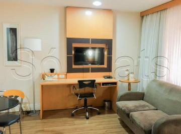 Apartamento · 28m² · 1 Quarto · 1 Vaga · Flat mobiliado para locação nos Jardins, próximo a Av. 9 de Julho e Shopping Pamplona.