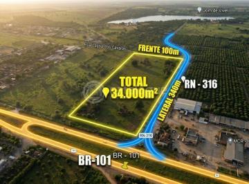 Terreno · 34000m² · Excelente Area Comercial/Logistica de 34.000 m2 a Venda na BR-101 - Sao Jose de Mipibu/RN