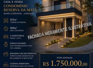 Casa · 160m² · 3 Quartos · 4 Vagas · Reserva da Mata - Casa Moderna à Venda no Condomínio Reserva da Mata | Jundiaí/SP
