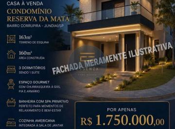 Casa · 160m² · 3 Quartos · 4 Vagas · Reserva da Mata - Casa Moderna à Venda no Condomínio Reserva da Mata | Jundiaí/SP