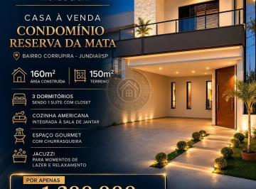Casa · 160m² · 3 Quartos · 4 Vagas · Reserva da Mata - Casa à Venda no Condomínio Reserva da Mata | Jundiaí/SP