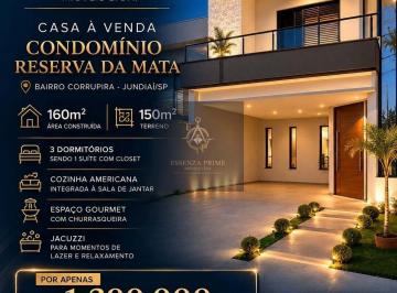Casa · 160m² · 3 Quartos · 4 Vagas · Reserva da Mata - Casa à Venda no Condomínio Reserva da Mata | Jundiaí/SP