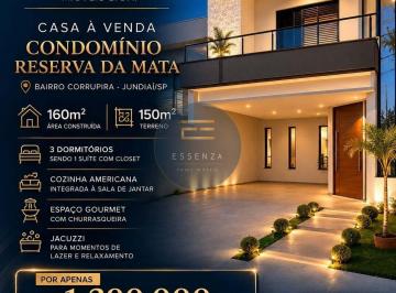 Casa · 160m² · 3 Quartos · 4 Vagas · Reserva da Mata - Casa à Venda no Condomínio Reserva da Mata | Jundiaí/SP