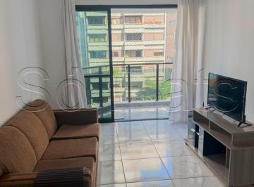 Apartamento · 45m² · 1 Quarto · 1 Vaga · Flat totalmente mobiliado disponível para locação com 45m², 1 dormitório e 1 vaga.