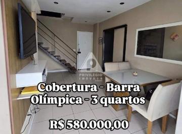 Apartamento · 140m² · 3 Quartos · 2 Vagas · OPORTUNIDADE COBERTURA DUPLEX BARRA OLIMPICA 