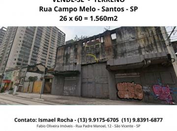 Terreno · 1560m² · Terreno, Vila Mathias, Santos - R$ 6.22 mi, Cod: 6095