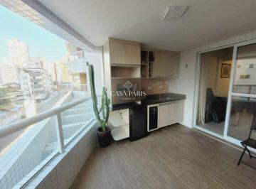 Apartamento · 110m² · 2 Quartos · 1 Vaga · Apartamento 2 dormitórios (1 suíte) mobiliado com varanda gourmet – Praia Grande (Aviação)