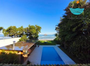 Foto 01 · Casa pé na areia para venda e aluguel de temporada em Juquehy, com piscina, churrasqueira, max 12 pe