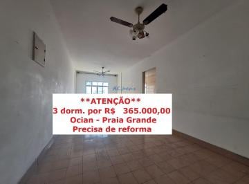 Apartamento · 82m² · 3 Quartos · 3 dormitórios por 365 mil, Cidade Ocian  -  Praia Grande