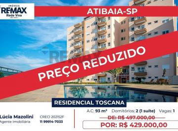Apartamento · 93m² · 2 Quartos · 2 Vagas · Apartamento garden Exclusivo à venda com 2 dorm. sendo 1 suíte, 93m2 por R429.000 em Atibaia/SP.