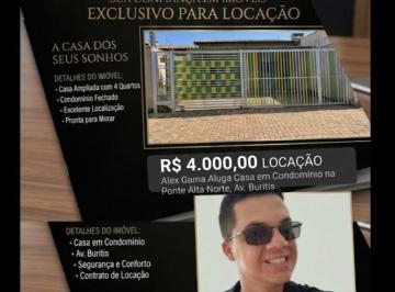 Casa de 3 quartos, Gama · Alex Gama Aluga Casa em Condomínio na Ponte Alta Norte, Av. Buritis próx. Av São Francisco