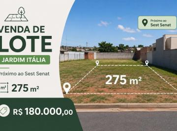 f2cf872f96257756f98461347917336c133ee09a · Terreno à venda, 275 m² por R$ 180.000,00 - Jardim Itália - Patos de Minas/MG