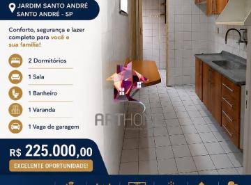 Apartamento · 51m² · 2 Quartos · 1 Vaga · Apartamento 2 Quartos com Varanda e 1 Vaga – Jardim Santo André, Santo André/SP (R$ 225.000)