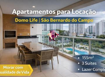 Apartamento · 155m² · 3 Quartos · 3 Vagas · Apartamento 155 m² no Domo Life para Aluguel no Centro de São Bernardo do Campo