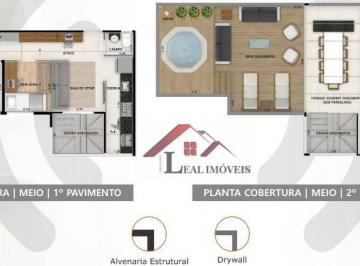 Apartamento · 93m² · 2 Quartos · 1 Vaga · Cobertura para venda em Jardim de 93.00m² com 2 Quartos, 1 Suite e 1 Garagem