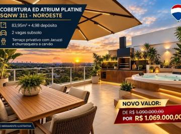 Apartamento · 84m² · 1 Quarto · 2 Vagas · Apartamento Ed Atrium Platine SQNW 311 Bloco C Noroeste