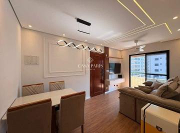 Apartamento · 62m² · 2 Quartos · 1 Vaga · Apartamento 2 dorms (1 suíte) frente, mobiliado, 62m² no Bairro Tupi - Praia Grande/SP