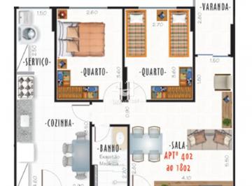 Apartamento · 67m² · 2 Quartos · 1 Vaga · Apartamento na Planta com Varanda, Vaga Numerada