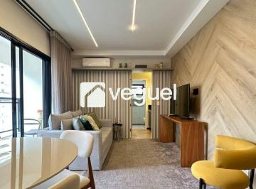 Apartamento · 58m² · 1 Quarto · 2 Vagas · Apartamento mobiliado de 58m² com 1 suíte para alugar no bairro Cambuí, Campinas/SP.