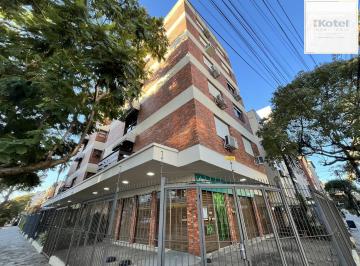 Fachada · Apartamento de dois quartos e uma vaga de garagem no bairro Menino Deus em POA