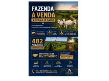 Imagem 1 · Fazenda para venda em Área Rural de Garça, Garça