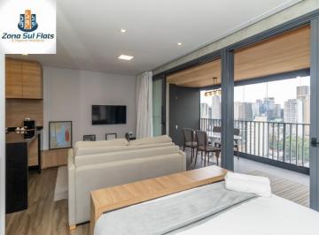 Foto 01 · Apartamento à Venda Na Vila Nova Conceição Com 1 Dormitório e 1 Vaga - Varanda - Mobiliado