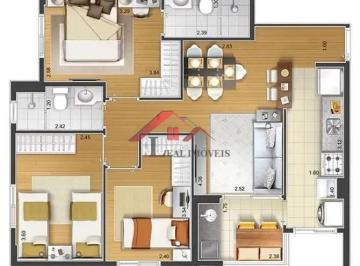 Apartamento · 70m² · 3 Quartos · 2 Vagas · Apartamento para venda em Santa Paula de 70.00m² com 3 Quartos, 1 Suite e 2 Garagens