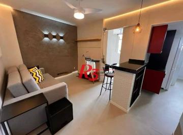 e5141bbc3958cc58af4e4b6ce33f14c85859a9a1 · Apartamento com 1 dormitório para alugar, 48 m² por R$ 3.900,02/mês - Aparecida - Santos/SP