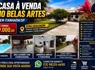 Casa de 1 quarto, Itanhaém · Casa à Venda no Belas Artes em Itanhaém/SP | Piscina e Amplo Terreno