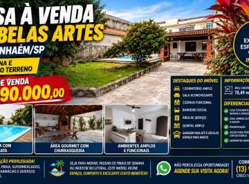 Casa de 1 quarto, Itanhaém · Casa à Venda no Belas Artes em Itanhaém/SP | Piscina e Amplo Terreno