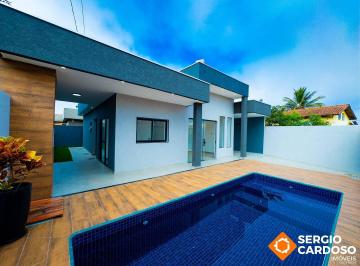 Casa · 106m² · 3 Quartos · 4 Vagas · CASA MODERNA 3 QUARTOS PISCINA ÁREA GOURMET ITANHAÉM SP