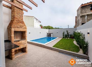 Casa · 58m² · 2 Quartos · 2 Vagas · CASA NOVA NA PRAIA COM PISCINA CHURRASQUEIRA E PAISAGISMO - ITANHAEM/SP