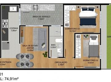 Apartamento · 64m² · 2 Quartos · 1 Vaga ·
Apartamento Garden na Planta | 64,17 m² Privativos | 2 Dormitórios