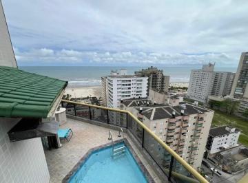 Apartamento · 125m² · 2 Quartos · 2 Vagas · Cobertura VISTA MAR com 2 suítes e piscina à venda, 125 m² por R$ 1.390.000 - Aviação - Praia Grande